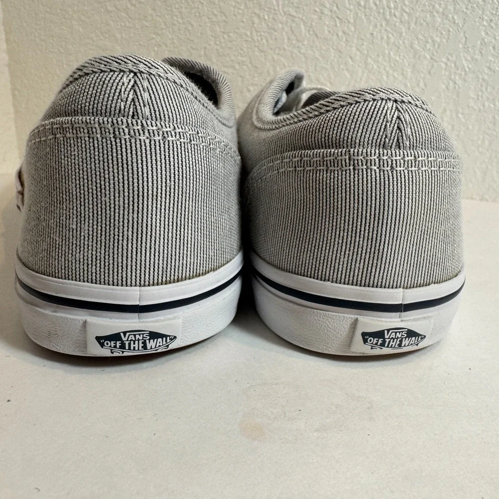 Vans Atwood Low Lace Up Skate Canvas Micro Stripe Navy & White Shoes Womens‎ 7